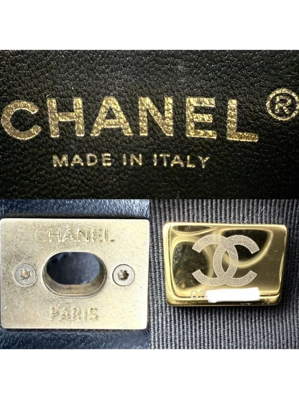 Chanel Shoulder Bag Mini Quilted Chain Turnlock Mini CC Logo Lambskin Black